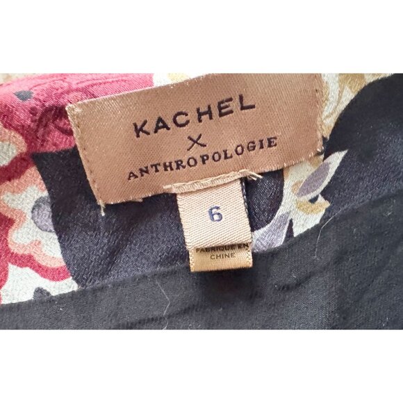 ANTHROPOLOGIE x KACHEL Hallie Patchwork Print Front Slit Midi Skirt Sz 6 - Picture 6 of 7